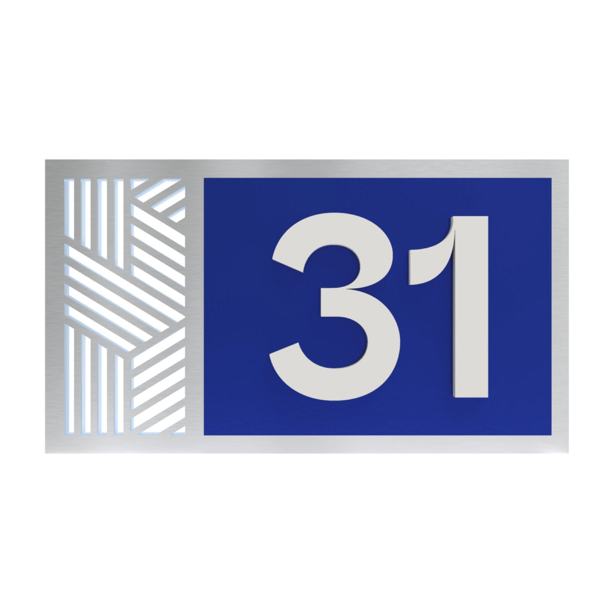 Royal Blue & Silver Acrylic House Number Sign