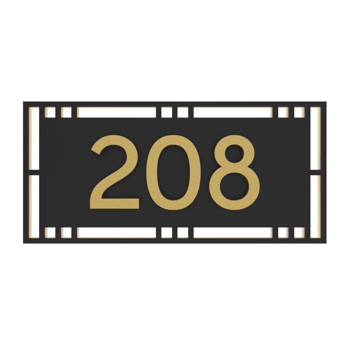 Black & Gold Acrylic House Number Sign