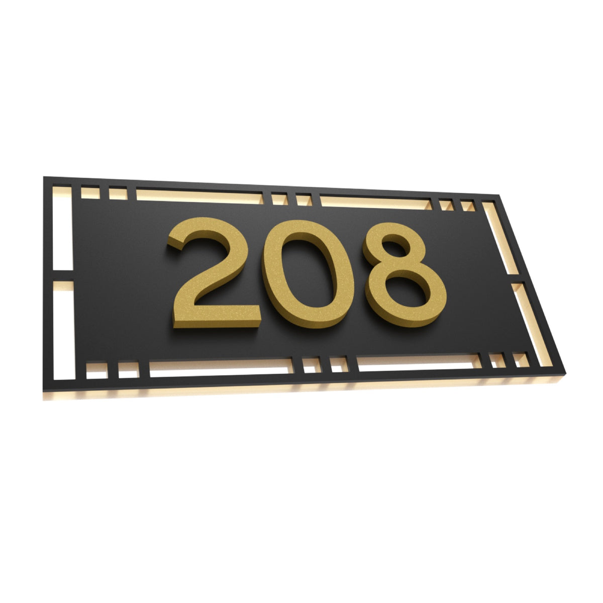 Black & Gold Acrylic House Number Sign