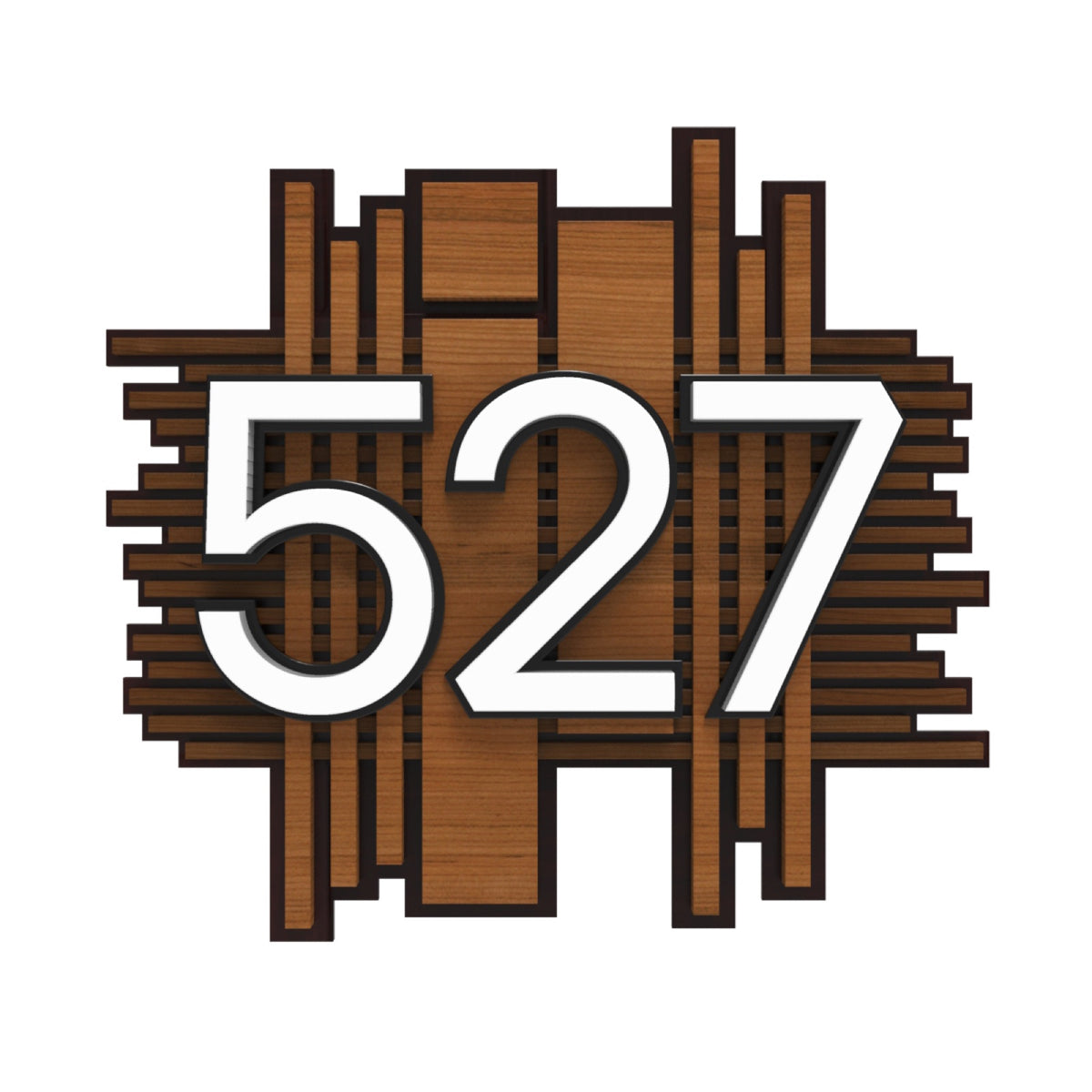 Slatted Iroko Wood House Number Sign, Large
