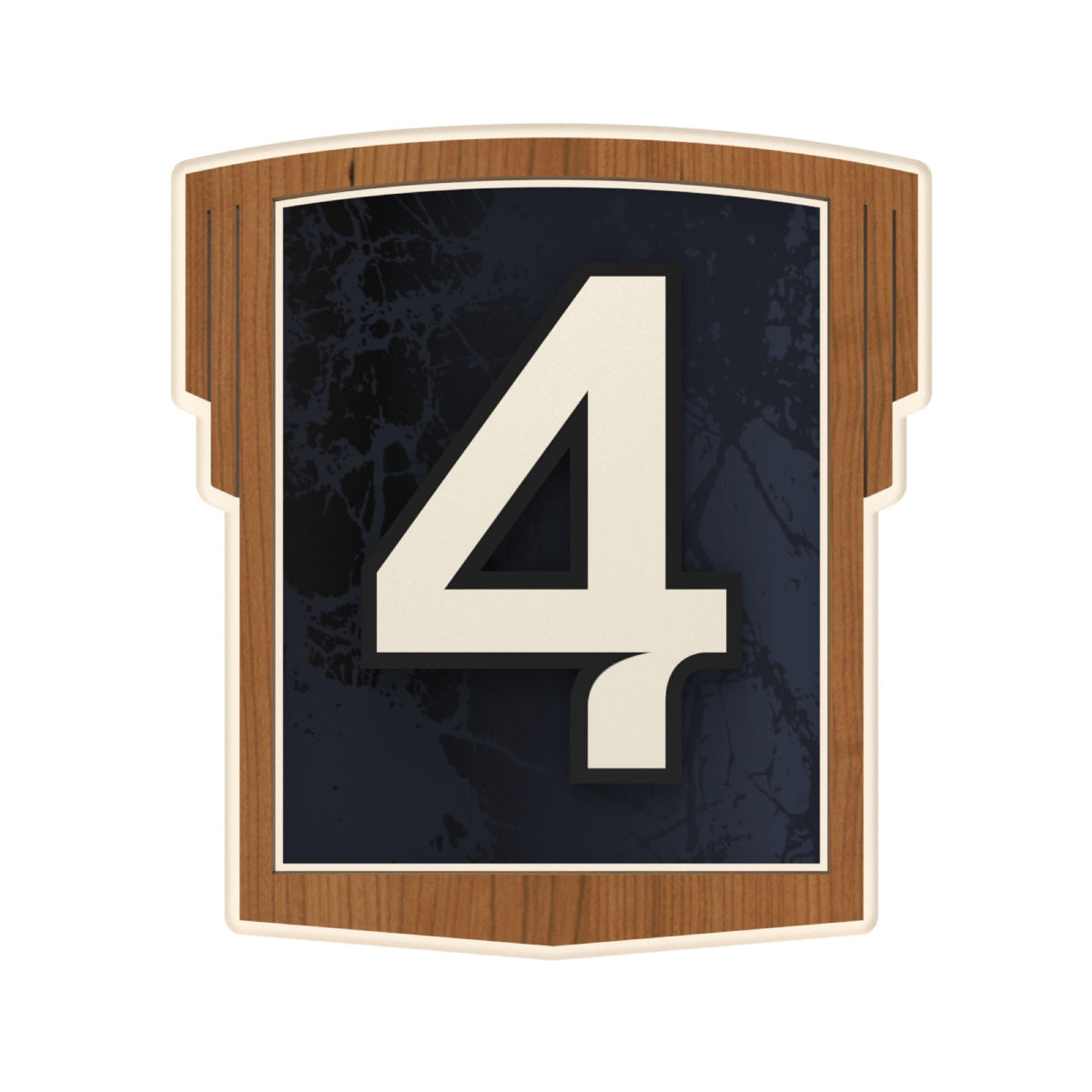 Art Deco Iroko Wood & Blue Marble Acrylic House Number Sign