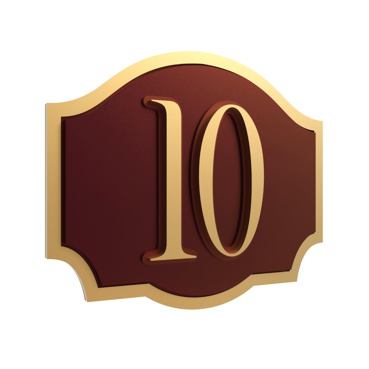 Metallic Burgundy & Gold Layered Acrylic House Number Sign