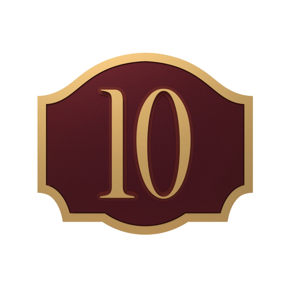 Metallic Burgundy & Gold Layered Acrylic House Number Sign