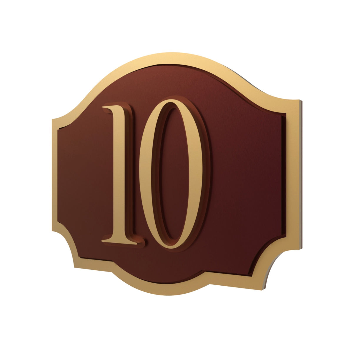 Metallic Burgundy & Gold Layered Acrylic House Number Sign