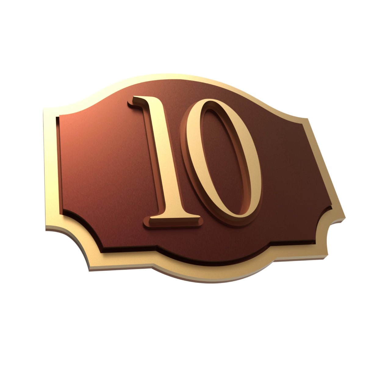 Metallic Burgundy & Gold Layered Acrylic House Number Sign