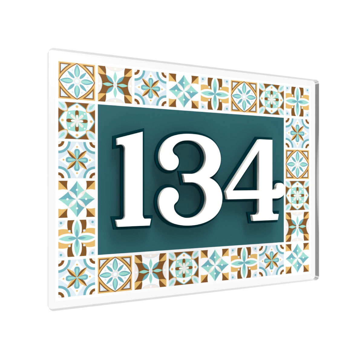 Mediterranean Crest 3D House Number Sign
