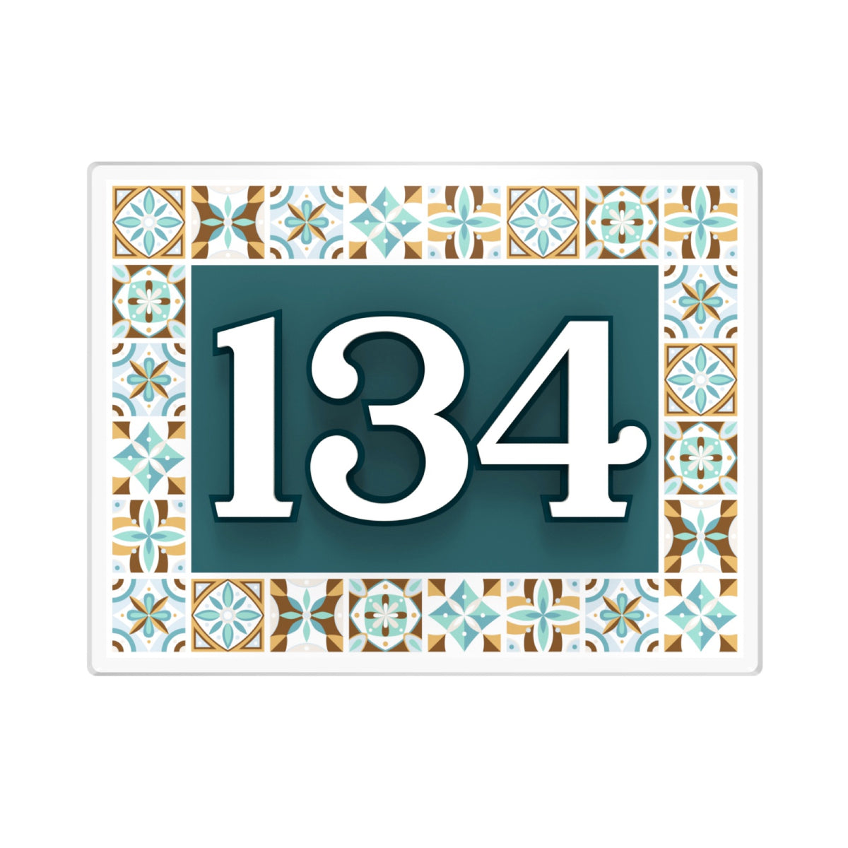 Mediterranean Crest 3D House Number Sign