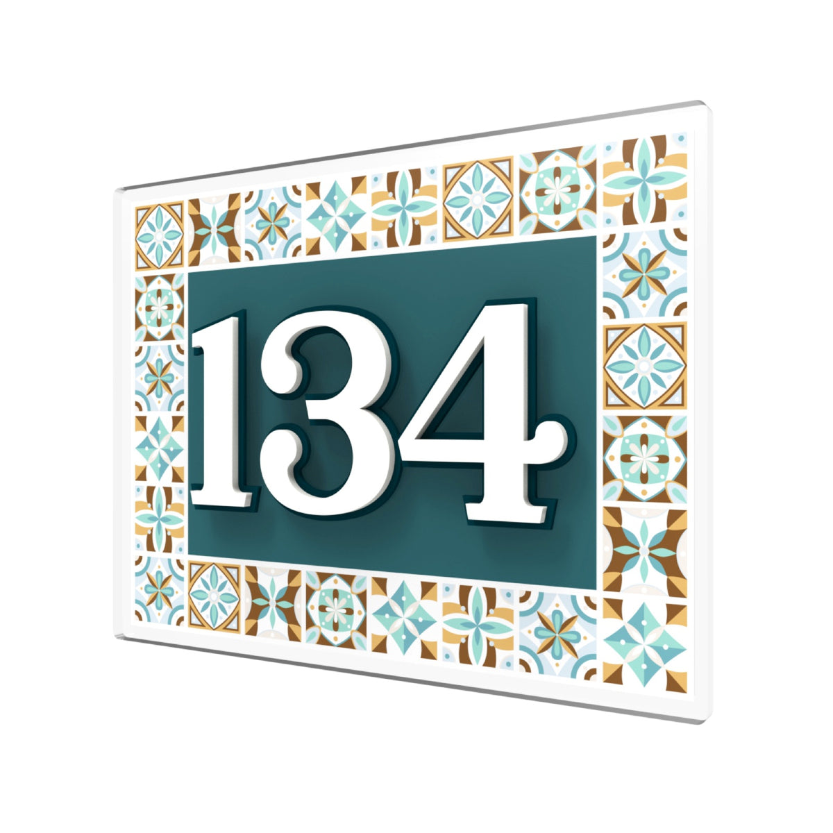 Mediterranean Crest 3D House Number Sign