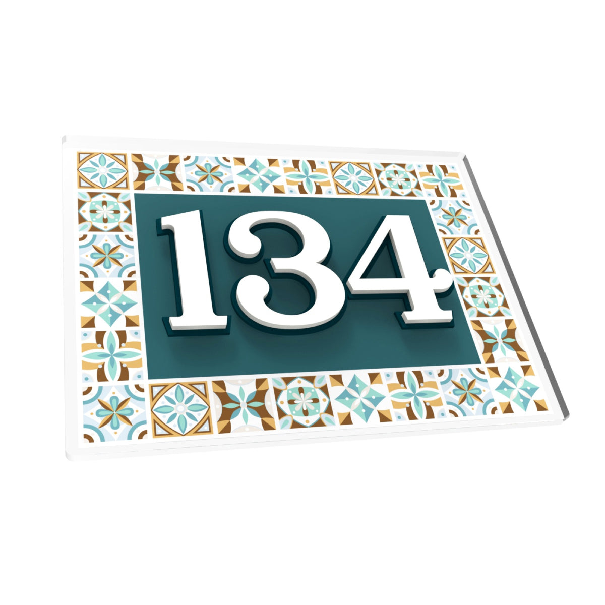 Mediterranean Crest 3D House Number Sign
