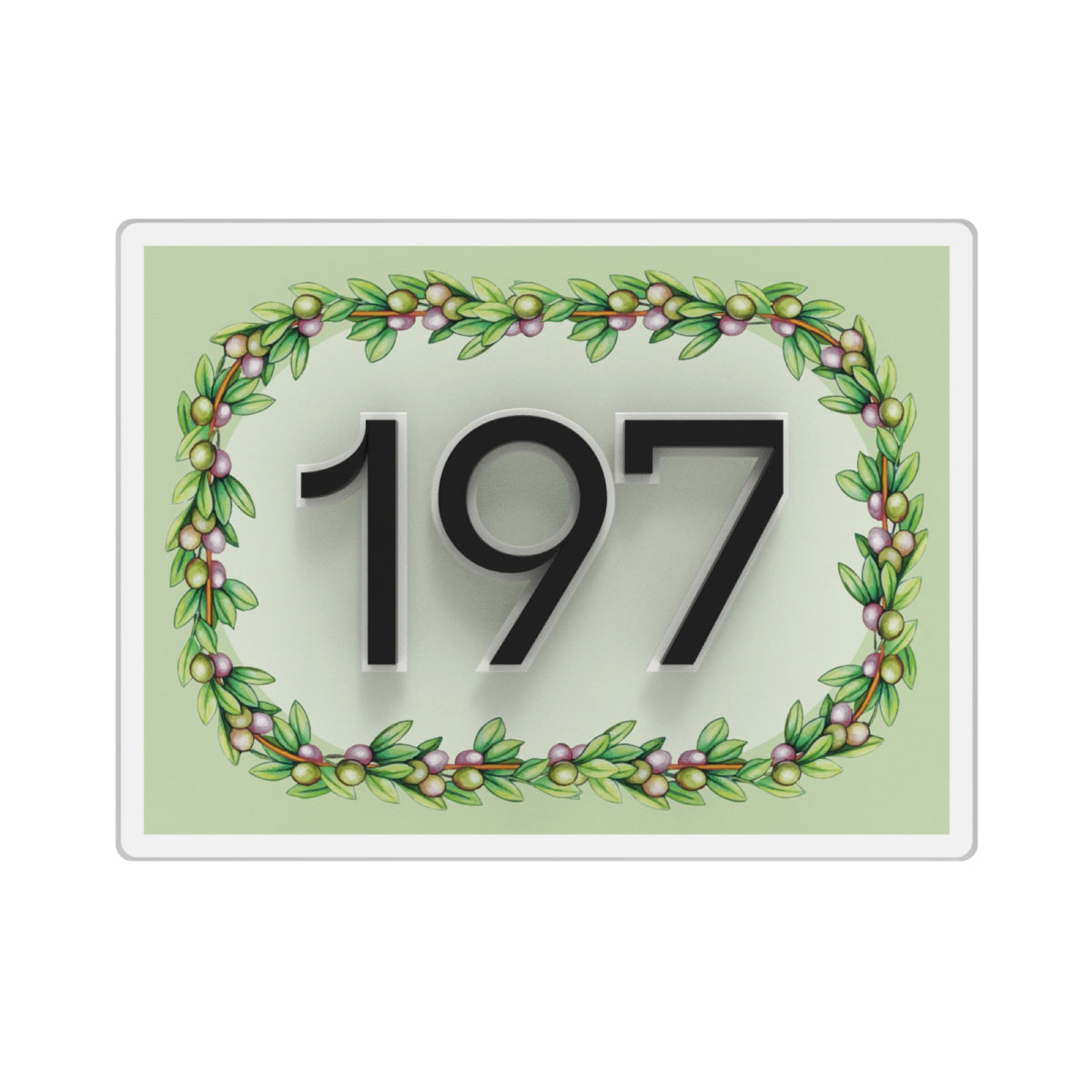 Mediterranean Crest House Number Sign with 3D Black Numbers