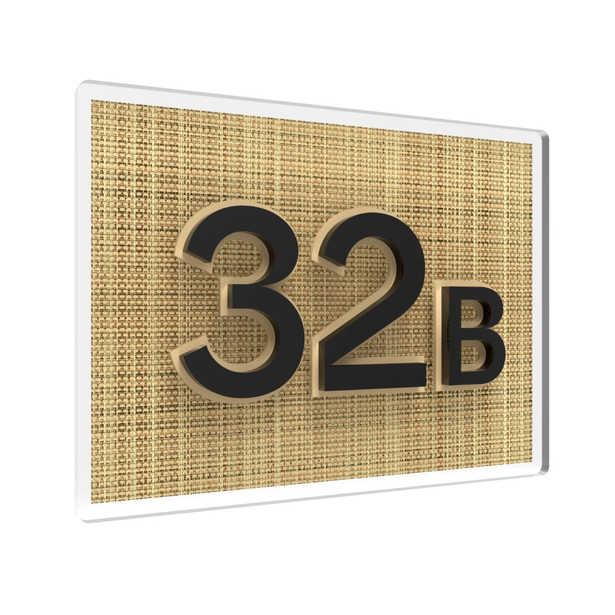 Mediterranean Crest Address Plaque in Black & Ivory