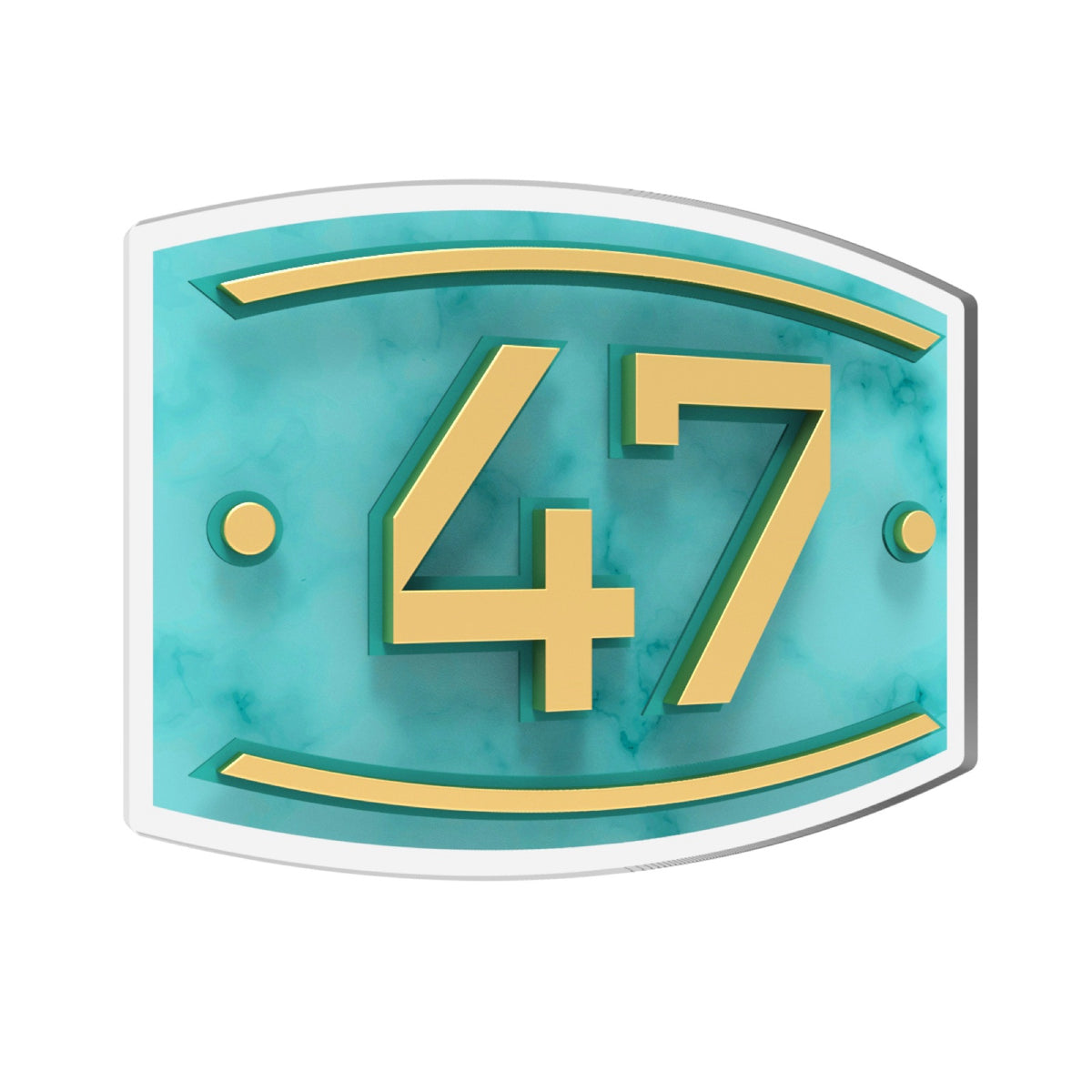 Turquoise & Gold Acrylic Address Plaque