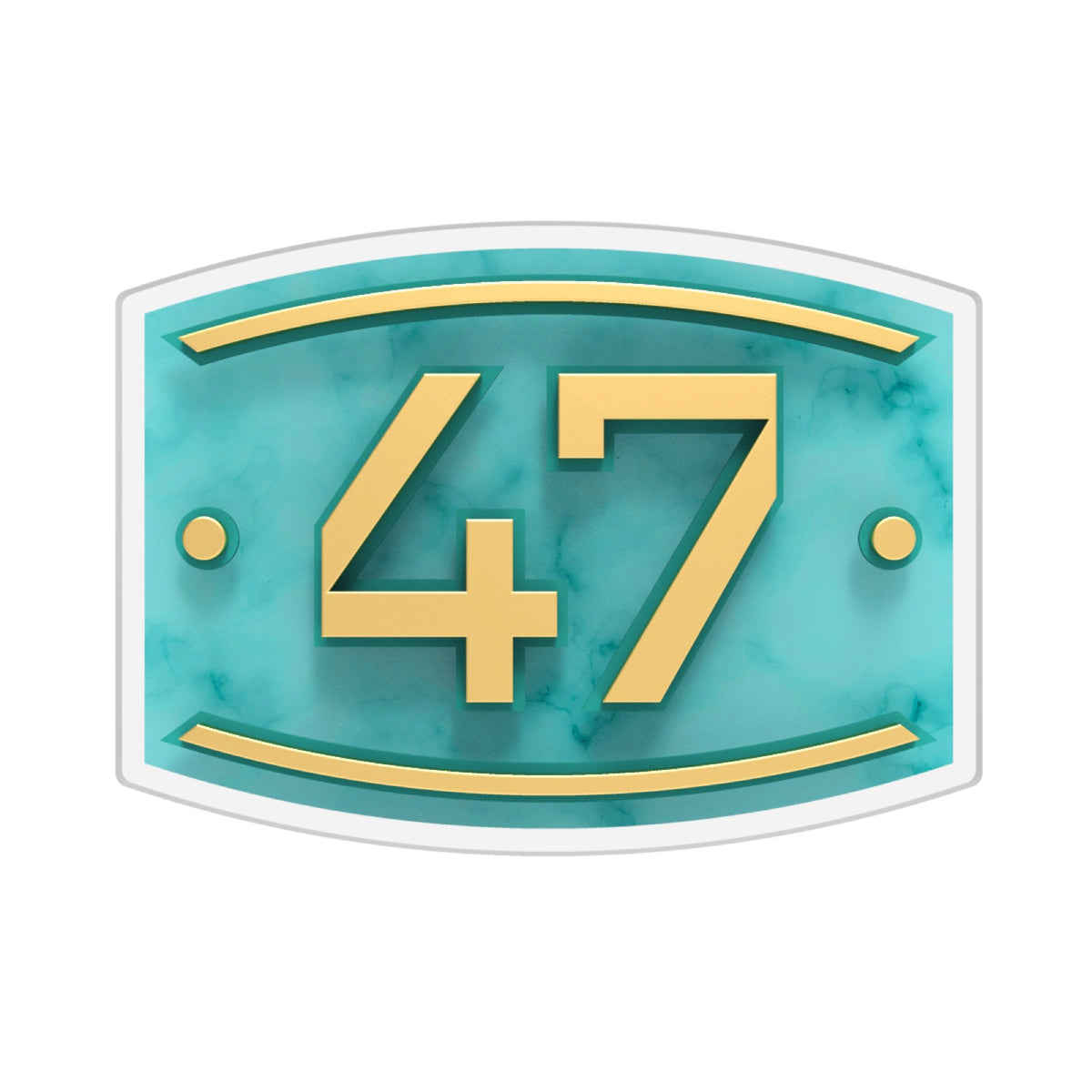 Turquoise & Gold Acrylic Address Plaque