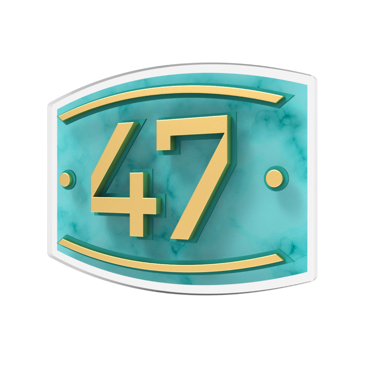 Turquoise & Gold Acrylic Address Plaque