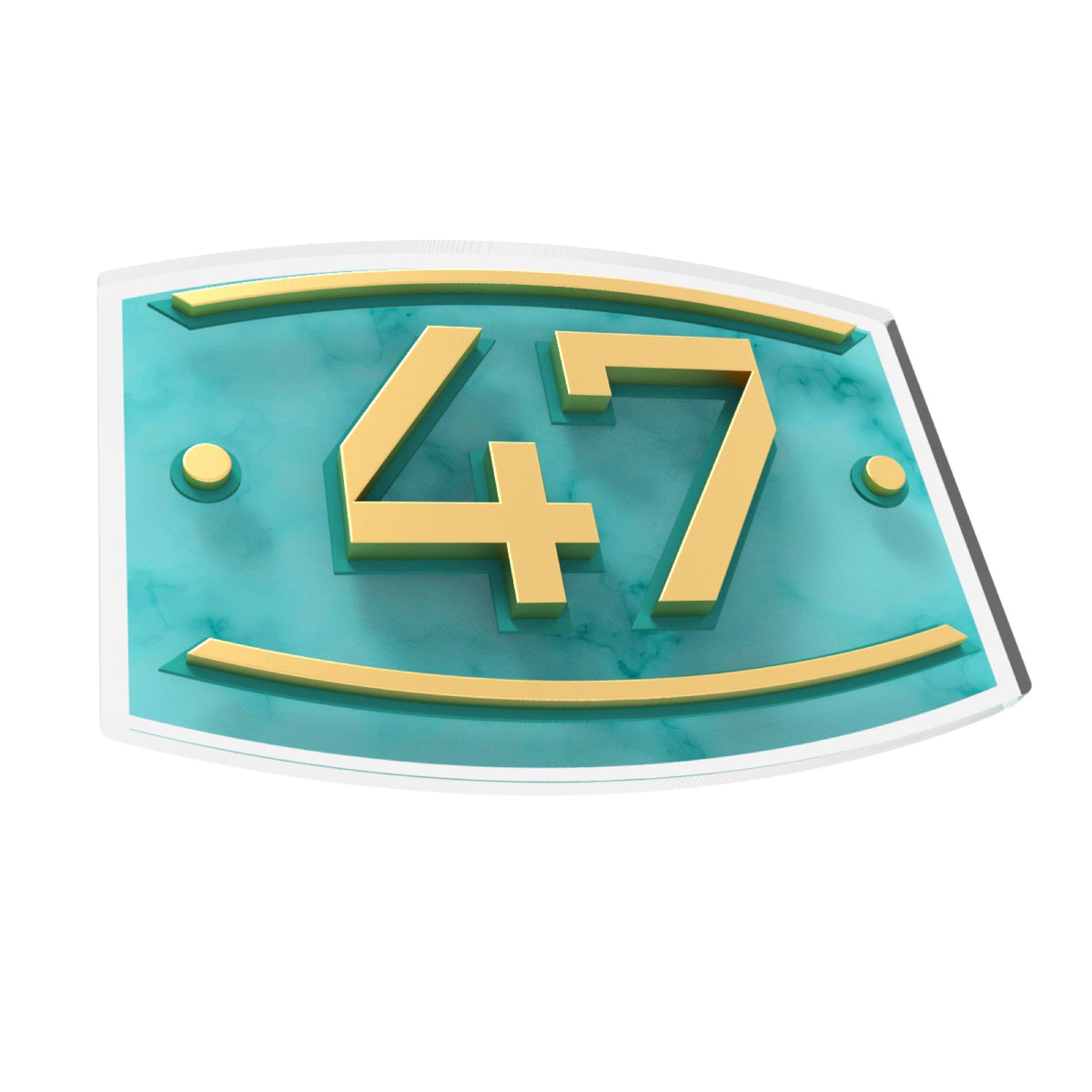 Turquoise & Gold Acrylic Address Plaque