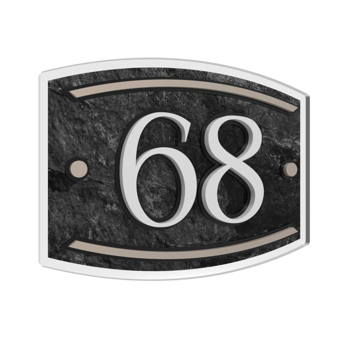 Black Stone Texture Acrylic House Number Sign