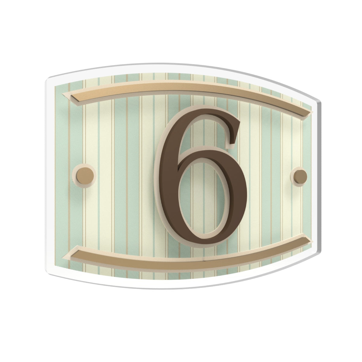 Bronze & Mediterranean Textile Acrylic House Number Sign