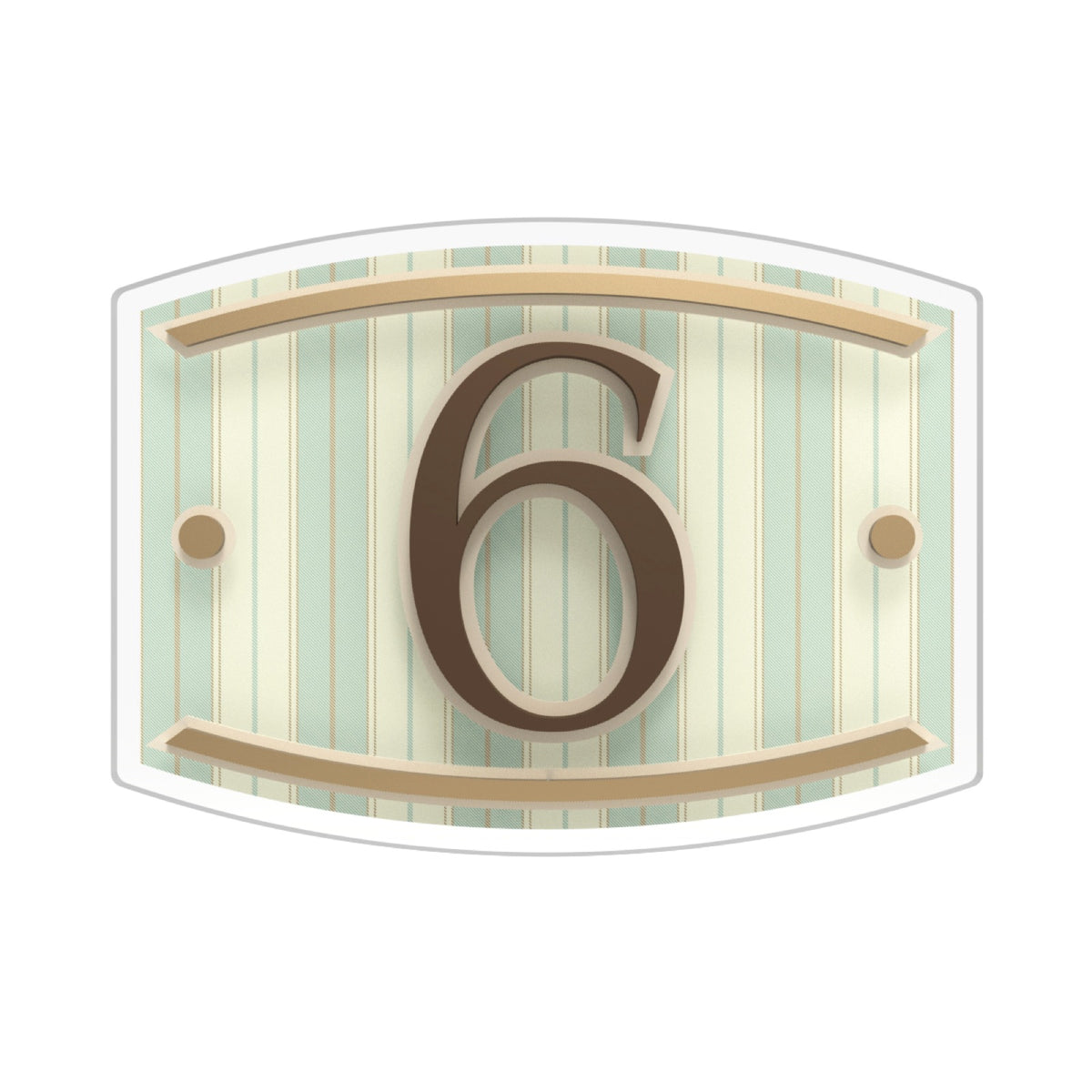 Bronze & Mediterranean Textile Acrylic House Number Sign