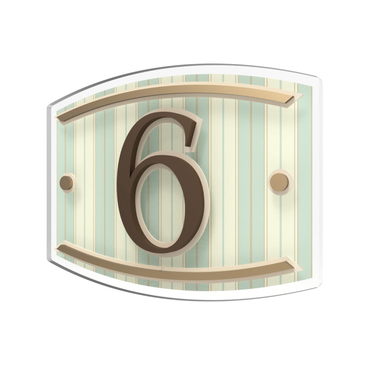 Bronze & Mediterranean Textile Acrylic House Number Sign