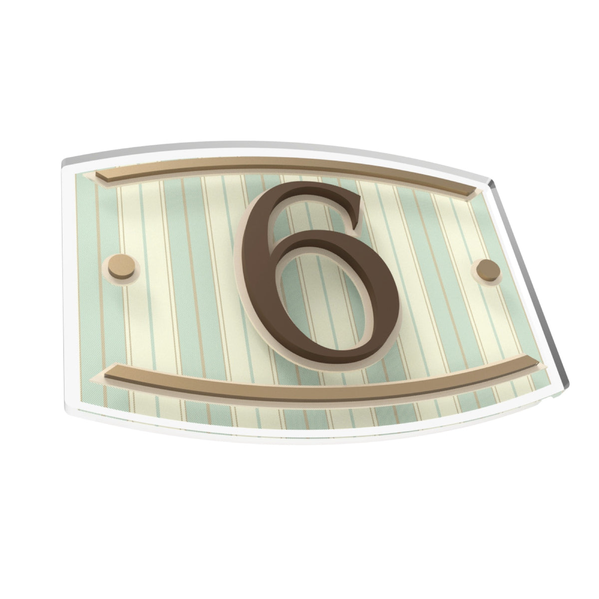 Bronze & Mediterranean Textile Acrylic House Number Sign