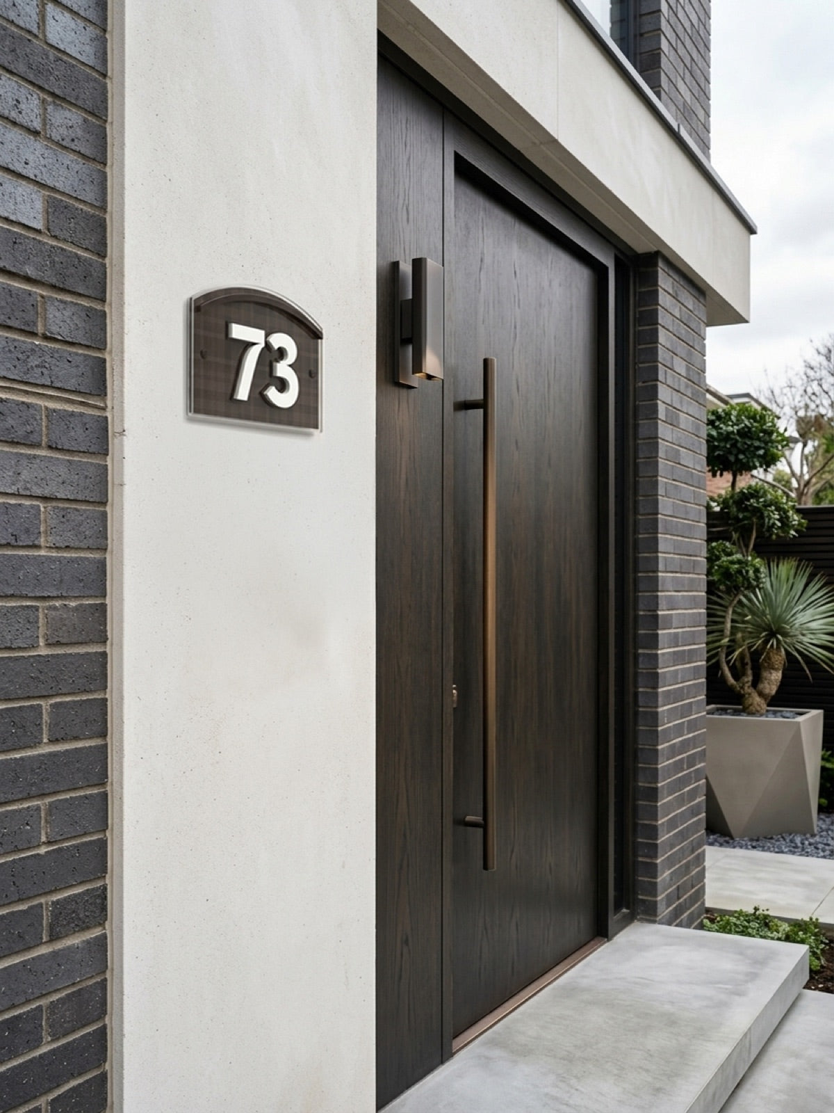 English Tartan Acrylic House Number Sign