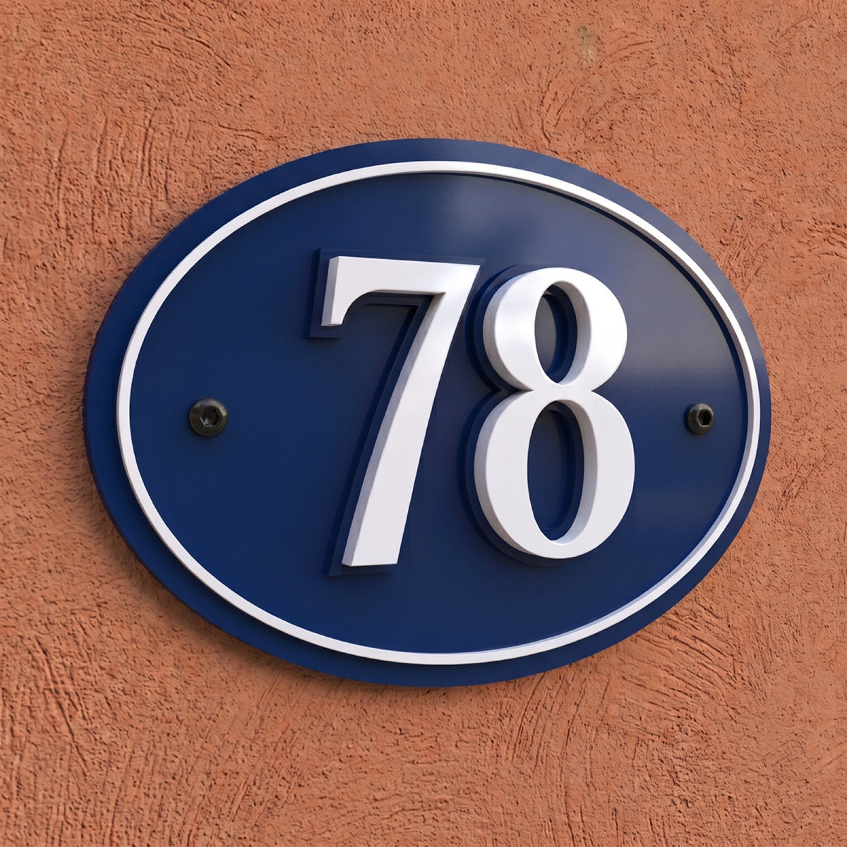 Oval 3D Layered Acrylic House Number Sign