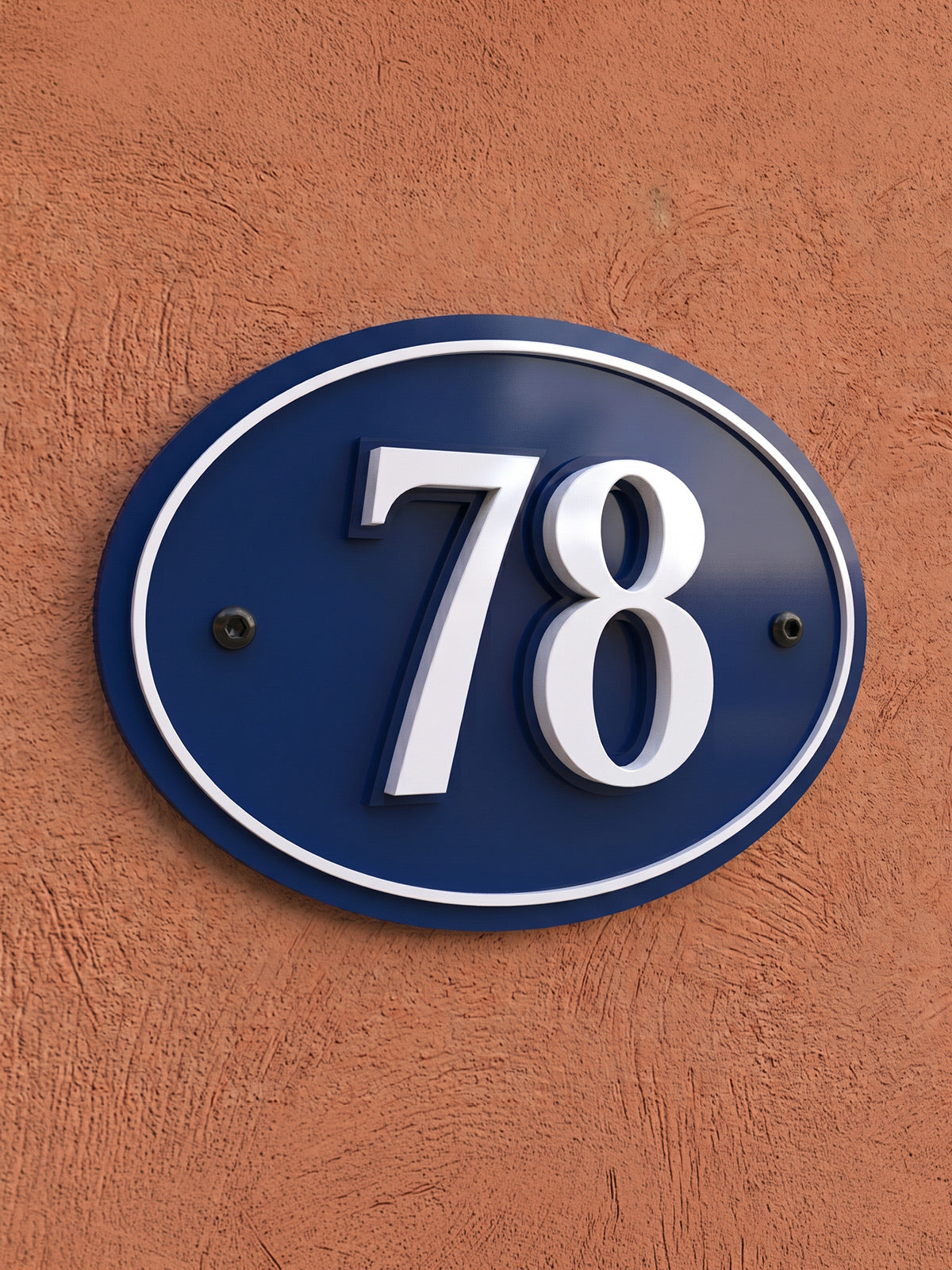 Oval 3D Layered Acrylic House Number Sign