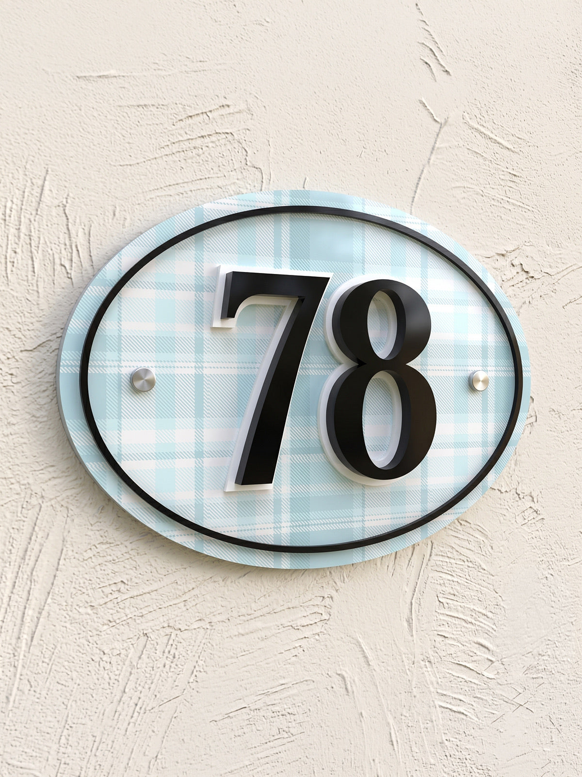 Oval 3D Layered Acrylic House Number Sign