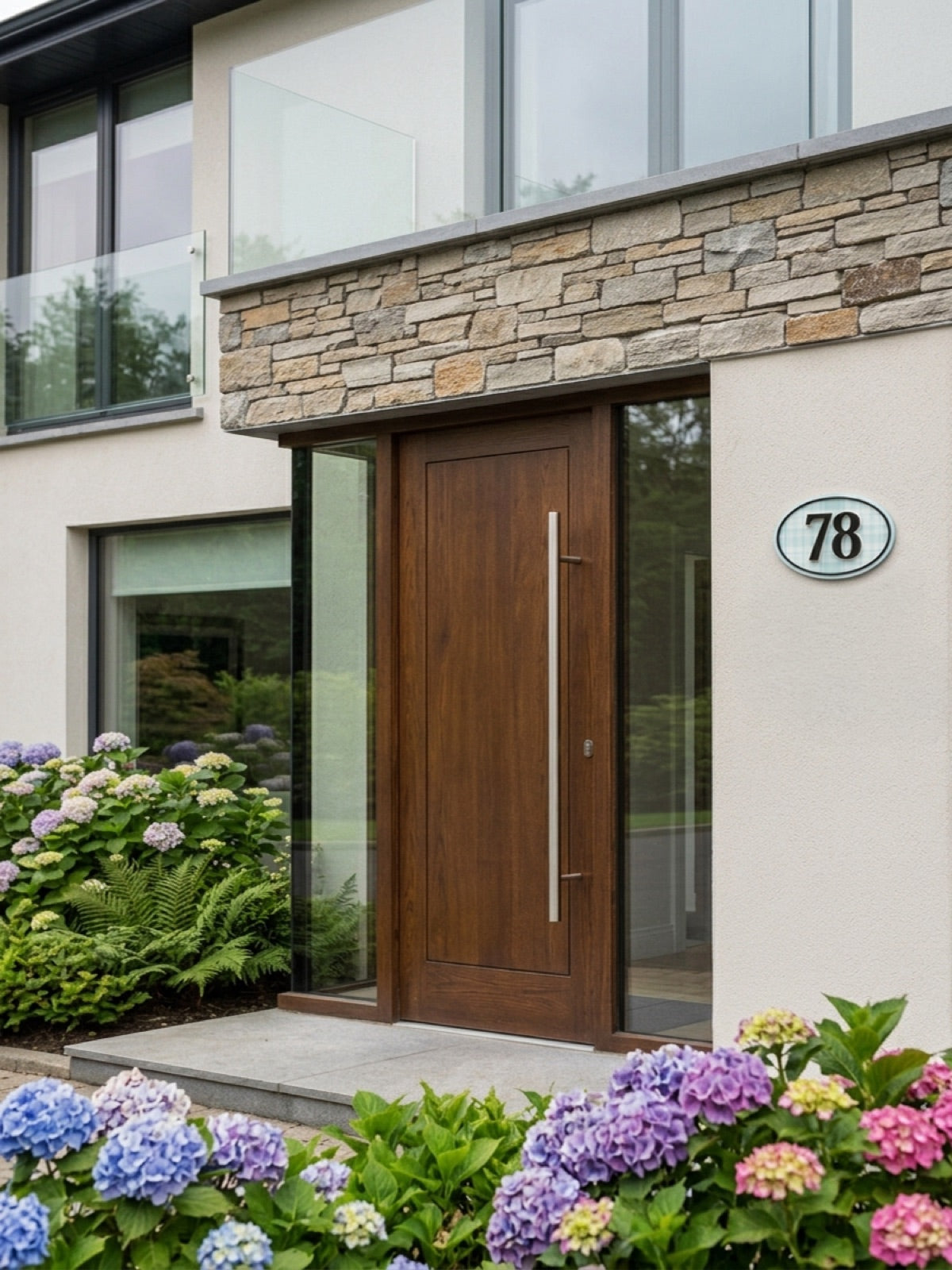 Oval 3D Layered Acrylic House Number Sign