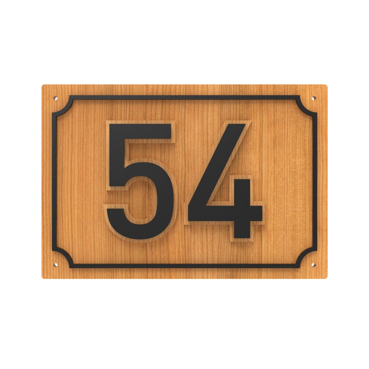 Layered Iroko Wood & Black Acrylic Address Plaque